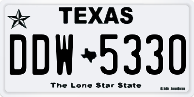 TX license plate DDW5330