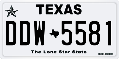 TX license plate DDW5581