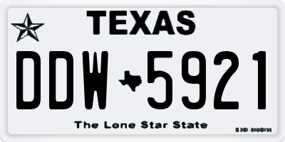 TX license plate DDW5921
