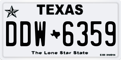 TX license plate DDW6359