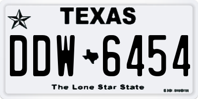 TX license plate DDW6454