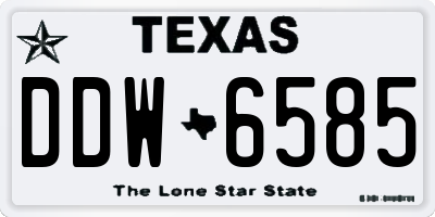 TX license plate DDW6585