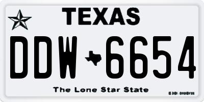TX license plate DDW6654