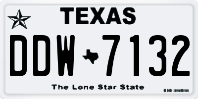 TX license plate DDW7132