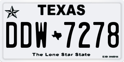 TX license plate DDW7278