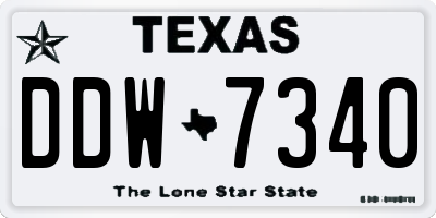 TX license plate DDW7340