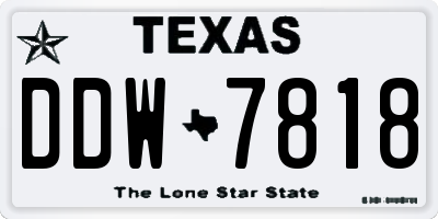 TX license plate DDW7818