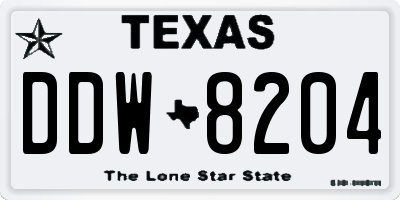 TX license plate DDW8204