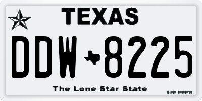 TX license plate DDW8225