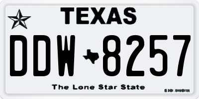 TX license plate DDW8257