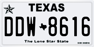 TX license plate DDW8616