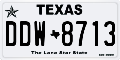 TX license plate DDW8713