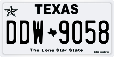 TX license plate DDW9058