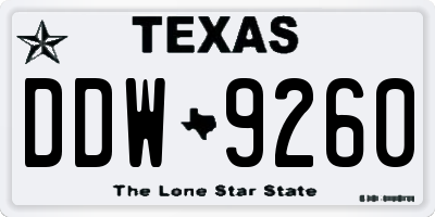 TX license plate DDW9260