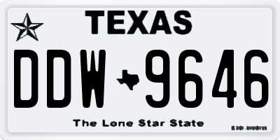TX license plate DDW9646