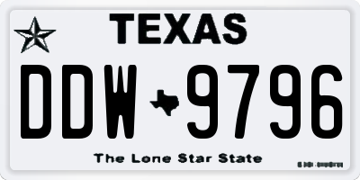 TX license plate DDW9796