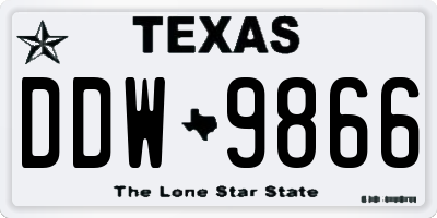 TX license plate DDW9866