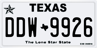 TX license plate DDW9926