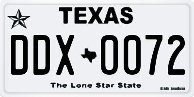 TX license plate DDX0072
