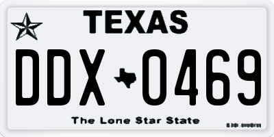 TX license plate DDX0469