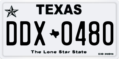 TX license plate DDX0480