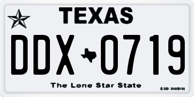 TX license plate DDX0719