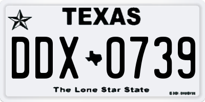 TX license plate DDX0739