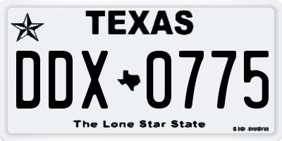 TX license plate DDX0775