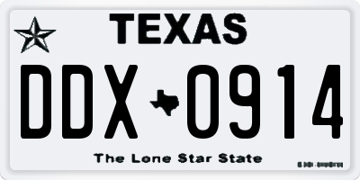 TX license plate DDX0914