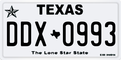 TX license plate DDX0993