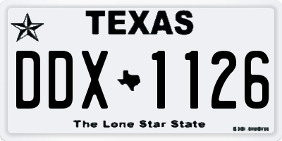 TX license plate DDX1126
