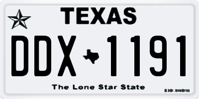 TX license plate DDX1191