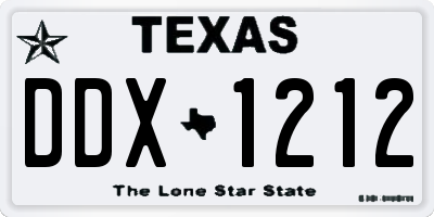 TX license plate DDX1212