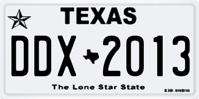 TX license plate DDX2013