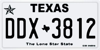 TX license plate DDX3812