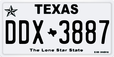 TX license plate DDX3887
