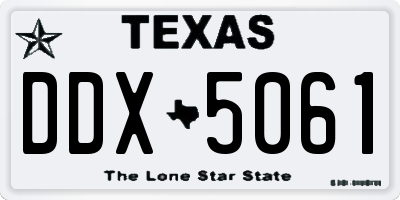 TX license plate DDX5061