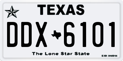 TX license plate DDX6101