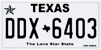 TX license plate DDX6403