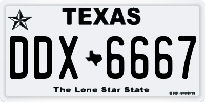 TX license plate DDX6667