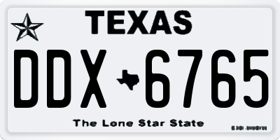 TX license plate DDX6765