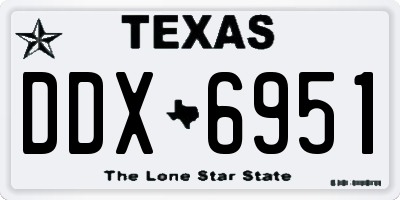 TX license plate DDX6951