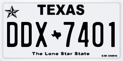 TX license plate DDX7401