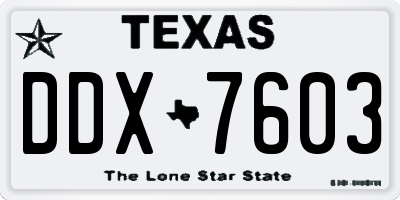 TX license plate DDX7603