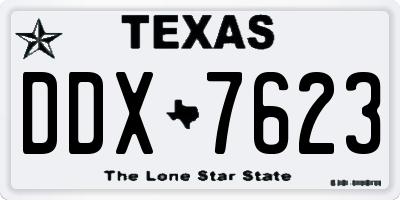 TX license plate DDX7623