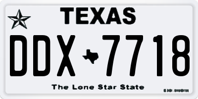 TX license plate DDX7718
