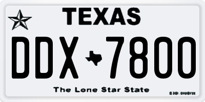TX license plate DDX7800