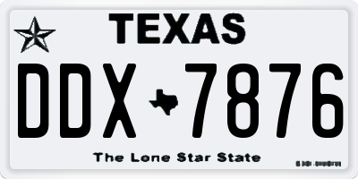 TX license plate DDX7876