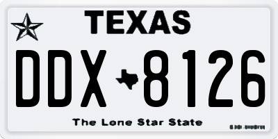 TX license plate DDX8126
