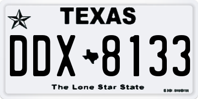 TX license plate DDX8133